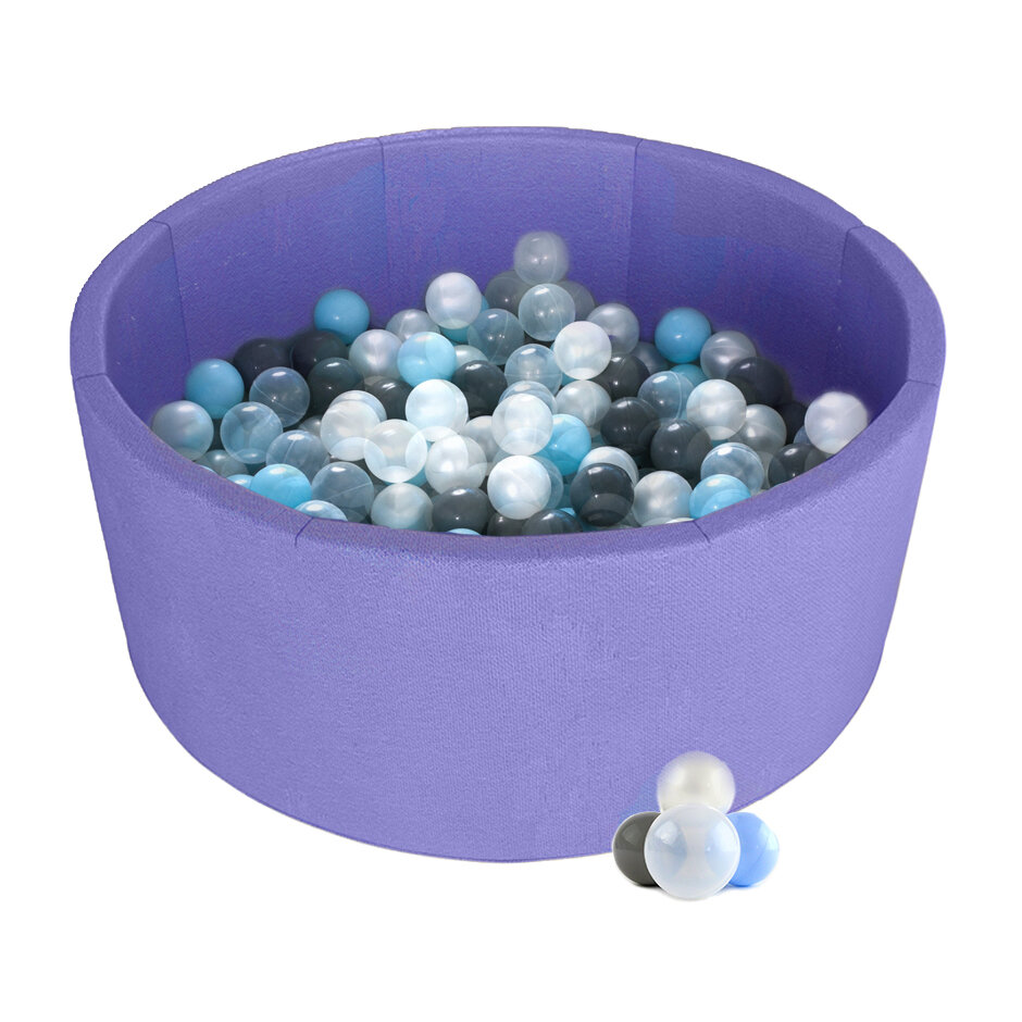 Детский сухой бассейн Midzumi Baby Beach (Сиреневый + 200 шаров голубой/серый/жемчужный/прозрачный)
