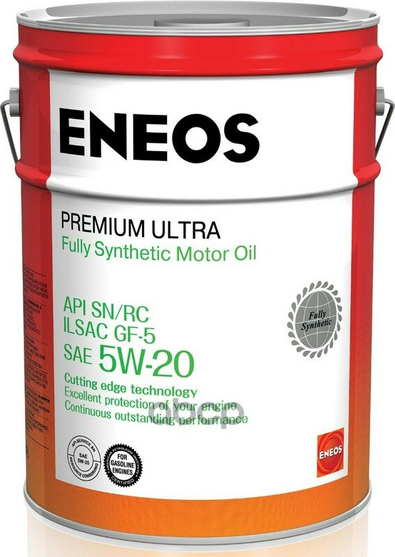 ENEOS Масло Моторное Eneos Premium Ultra Sn Синтетика 5w20 20л Api Sn/Rc Ilsac Gf-5