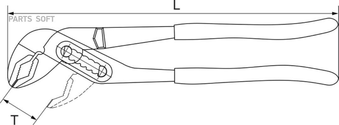 THORVIK BJP0400 Клещи переставные с коробчатым захватом и ПВХ рукоятками, 400 мм, 0-71 мм