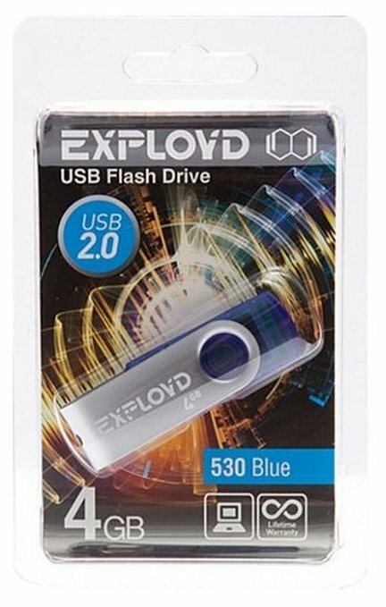 Флешка EXPLOYD 530 4GB Blue