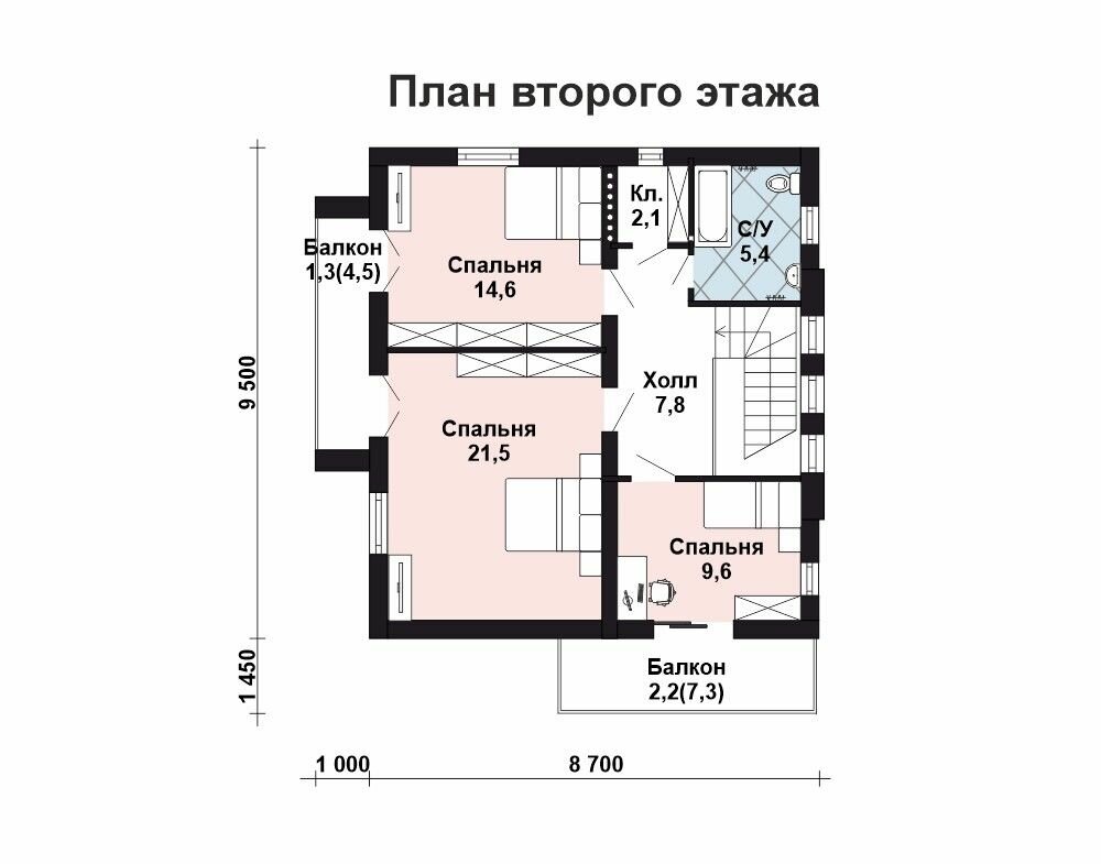 (133м2, 11х9м) Готовый проект двухэтажного коттеджа из газобетона в стиле хайтек - AS-2464-2 - фотография № 4