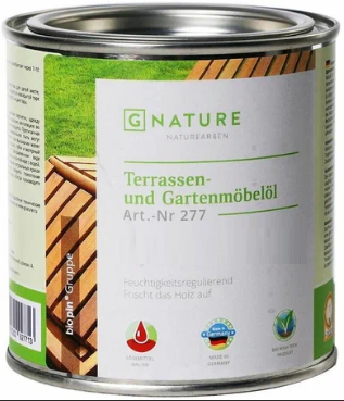 Масло для террас и садовой мебели/Краска для дерева 10л GNature 277 Terrassen und Gartenmobelol. 2080 Лиственница