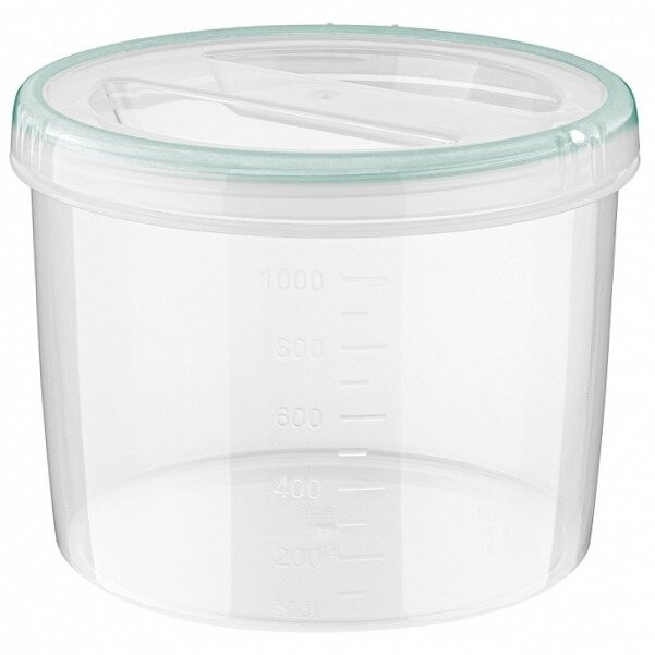 Банка для сыпучих продуктов Phibo / Фибо Винтаж с завинчивающейся крышкой пластик прозрачный 1.2л / посуда для кухни / контейнер для хранения - фотография № 1