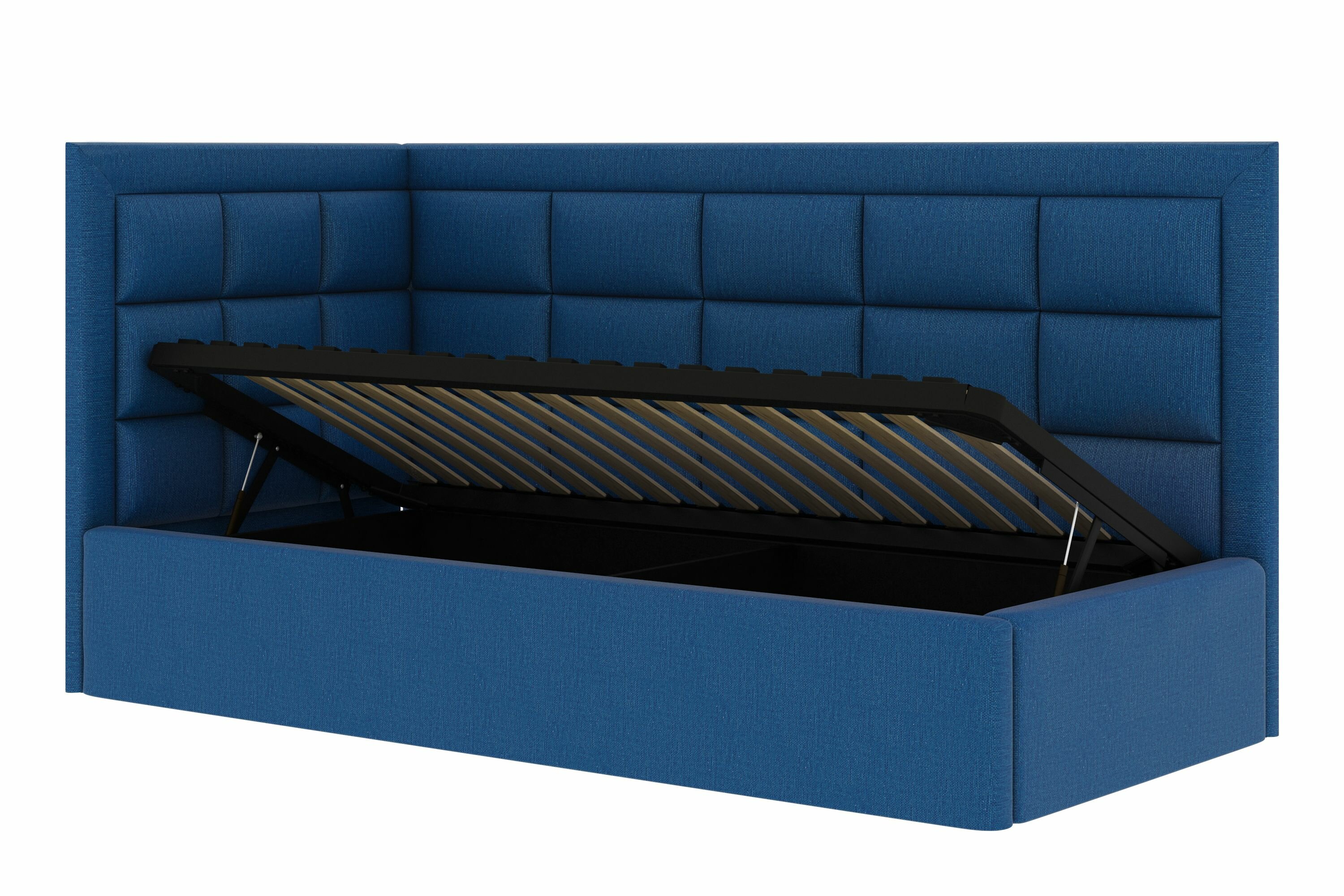 Интерьерная кровать Нью-3 с ящиком синий