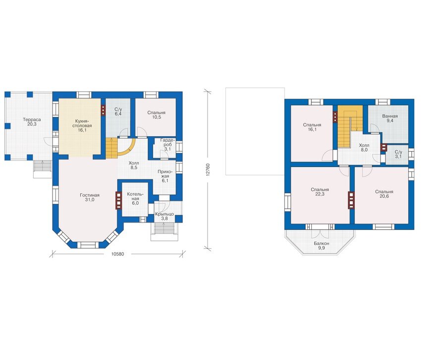 Проект дома Plans-38-65 (167 кв.м, кирпич 380мм) - фотография № 2