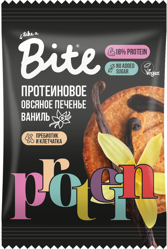 Крекеры протеиновые овсяные TAKE A BITE с ванилью, 69г