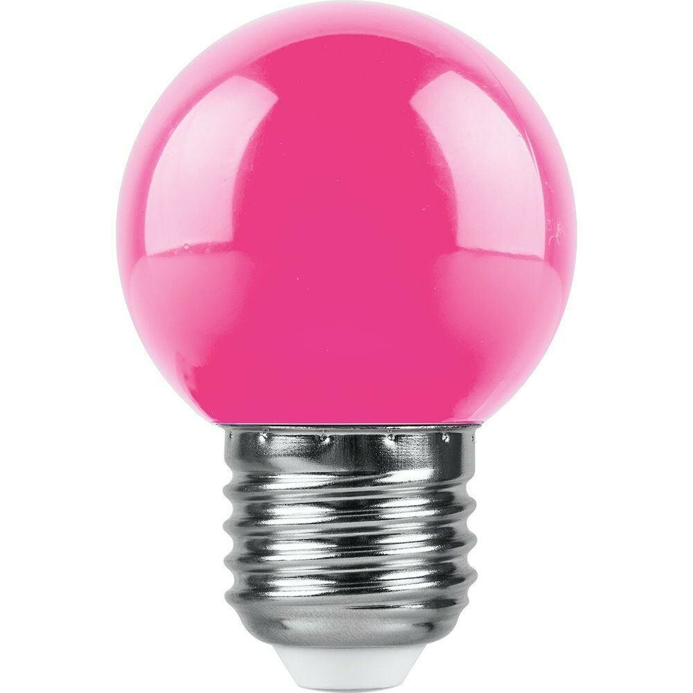 Feron Лампа светодиодная Feron E27 1W RGB розовый LB-37 38123