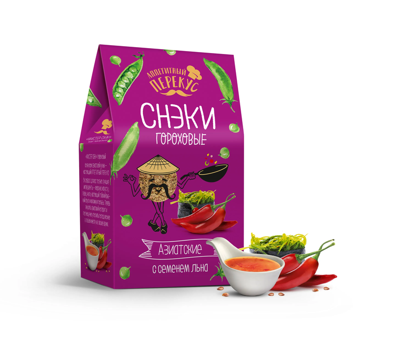 Снеки гороховые с семенами льна азиатские "Специалист", 100 г