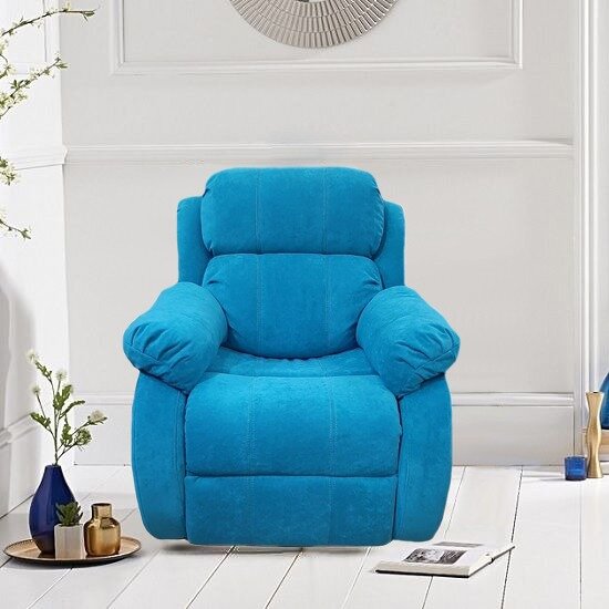 Реклайнер-кресло глайдер, универсальное механическое - голубое(APLES304-37) - фотография № 2