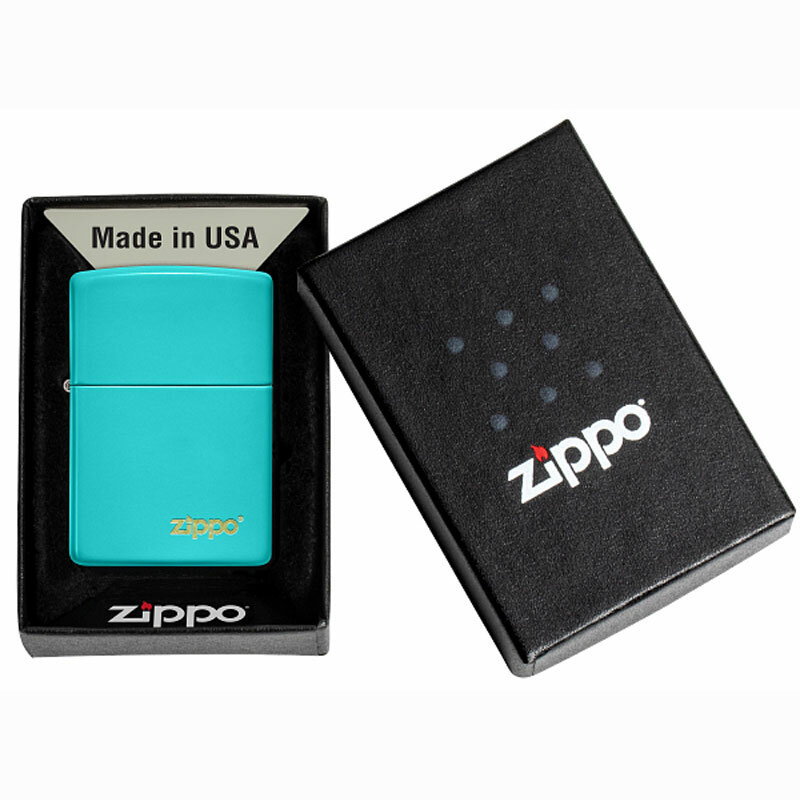 Зажигалка Zippo Classic Logo Flat Turquoise 49454ZL - фотография № 10
