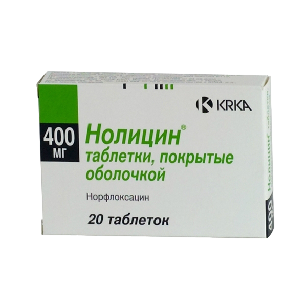 Нолицин, таблетки покрыт.плен.об. 400 мг 20 шт