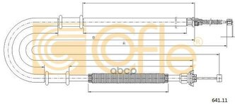 Трос Ст. Тормоза L Fi Doblo 01- L=1741 Cofle арт. 641.11