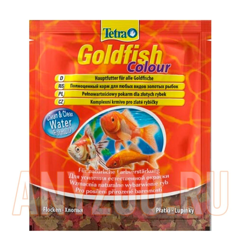 TetraGoldfish Colour Корм в хлопьях для улучшения окраса золотых рыб (мелкие горошинки) 100мл