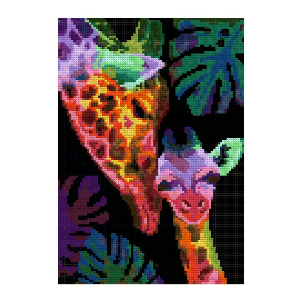 Набор для творчества LORI Алмазная мозаика (полное заполнение) "Жирафы" 21*30 см Ам-151