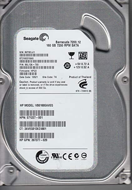   HP 160GB 7.2K N SATA Entry 571227-001