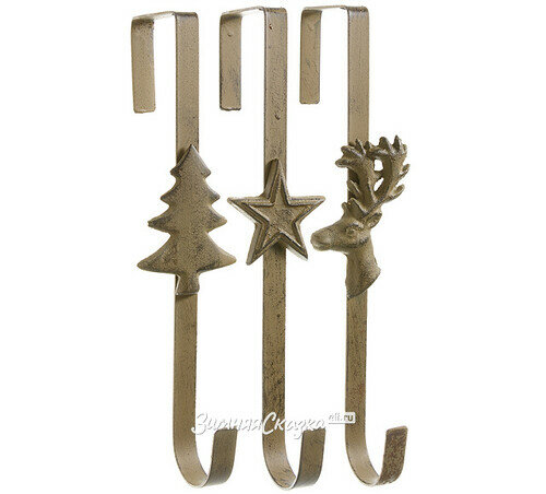 Крепление на дверь для рождественского венка с украшением металлический 29 см 1 шт Kaemingk 388911