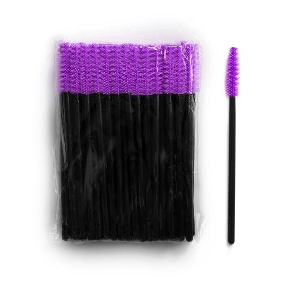 Одноразовые щеточки для ресниц и бровей, светло-фиолетовые, 50 шт