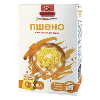 Крупа пшено элиТПак 5пак*80г в пакетиках для варки 400г