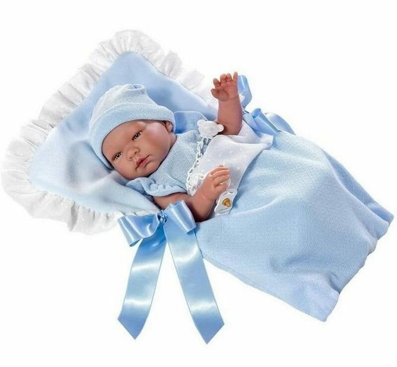 ASI кукла-пупс Пабло - 43 см (в голубом комбинезоне с рюшами и конверте)