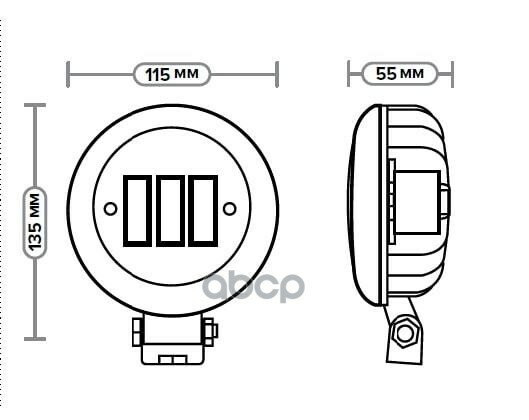 Фара светодиодная круглая рассеиваемого света 30Вт 12В/24В 6 диодов с фирменным комплектом подключения фар Iskramotor (IMO851713) AE30R-6LED-55PC