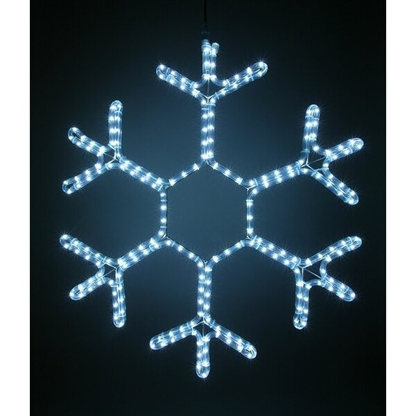 Светодиодная Снежинка "Зимняя Классика" ?0,5м Белая, Дюралайт на Металлическом Каркасе, IP54 (Laitcom)