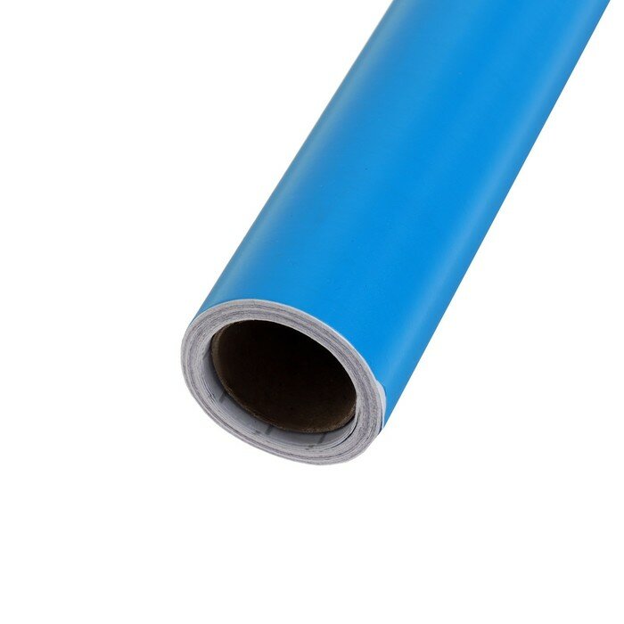 Пленка самоклеящаяся, голубая, 0.45 м х 3 м, 8 мкр - фотография № 1