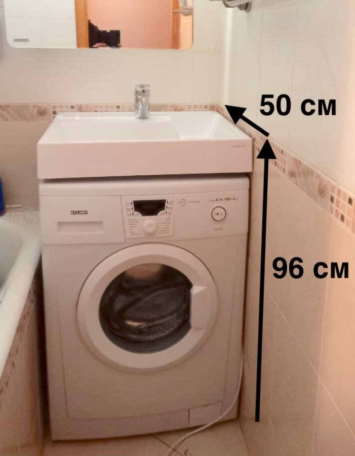 Стиральная машина под раковину Atlant 40M102 / 40М102 и раковина над стиральной машиной Юпитер 50 / узкая стиральная машина - фотография № 2