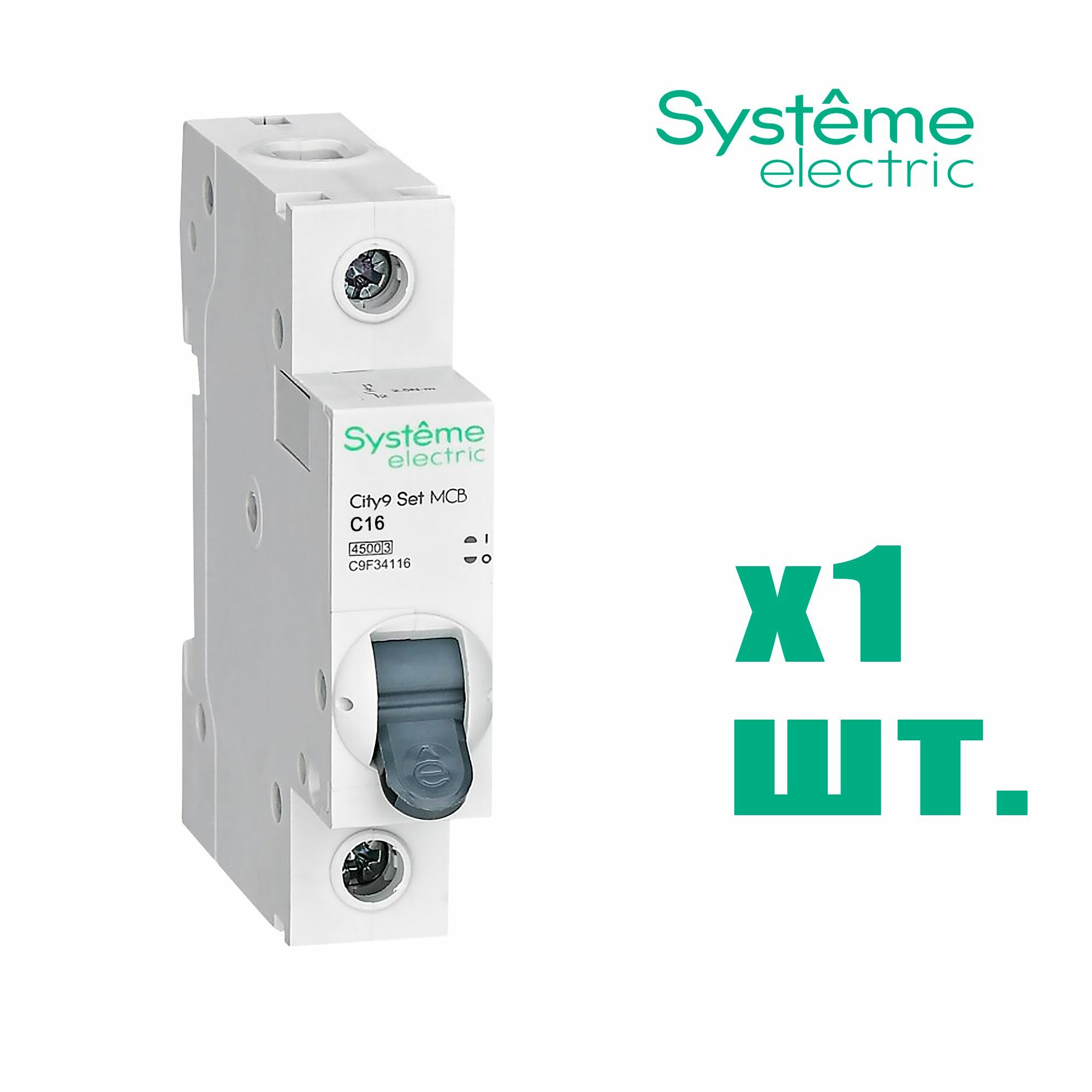 фото Выключатель автоматический однополюсный 16А С 4.5kA 230В City9 Set