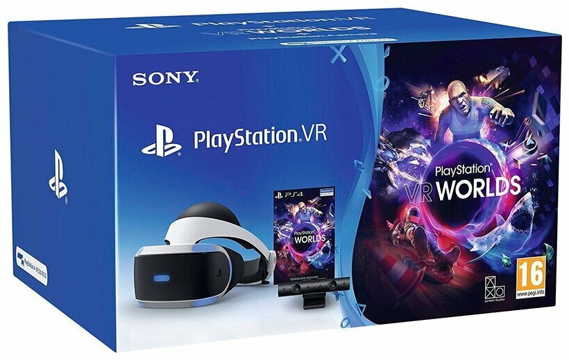 Sony PlayStation VR (CUH-ZVR2) + Camera V2 + VR Worlds + переходник для PS5