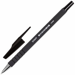 Ручка шариковая STAFF "EVERYDAY", комплект 200 шт., черная, корпус прорезиненный черный, узел 0.7 мм, линия письма 0.35 мм, 142398