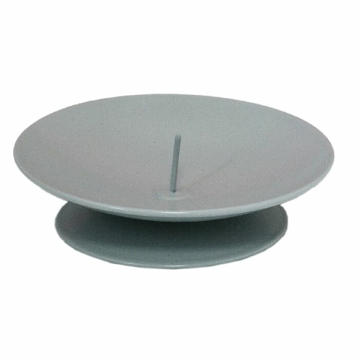Подсвечник металл на 1 свечу "Лотос", 2х7,5 см, серый - фотография № 1
