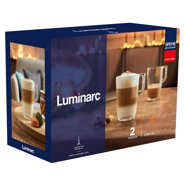 фото Набор кружек luminarc время дегустаций капучино 2шт. 400мл стекло