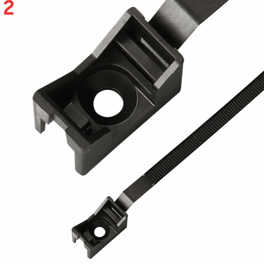 Ремешок для кабеля и труб 16-32 мм атмосферостойкий черный (30 шт.) (2 шт.)