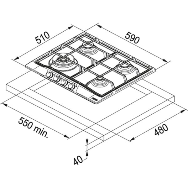 Варочная поверхность Franke FHTL 604 3G TC OA C (106.0183.080) - фотография № 2