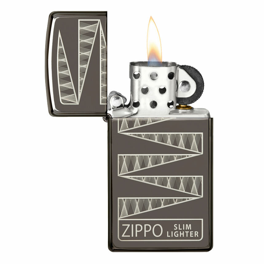 Зажигалка Zippo Slim 65th Anniversary Black Ice 49709 - фотография № 3