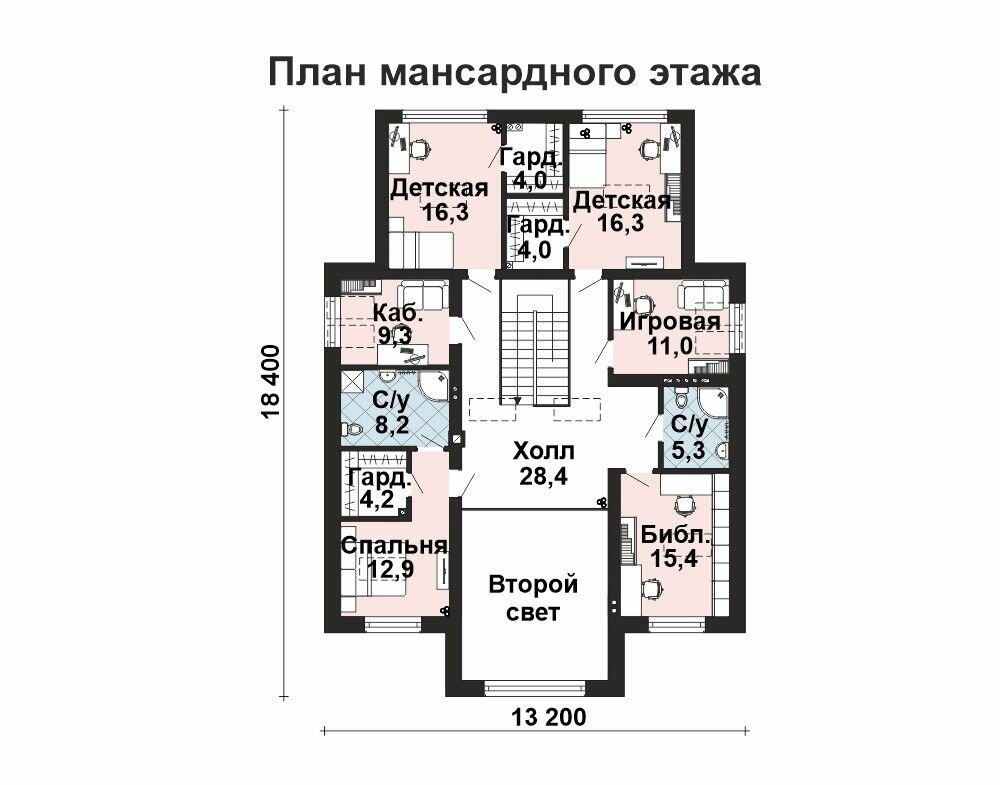 (475м2, 21х16м) Готовый проект трехэтажного дома из газобетона с подвалом и панорамными окнами - AS-2506 - фотография № 5