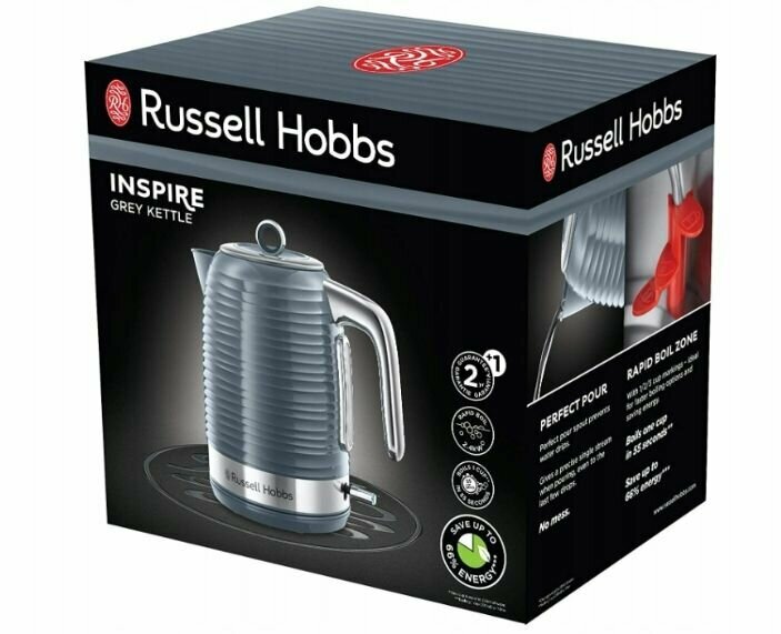 Электрический чайник Russell Hobbs Inspire 2400W серый - фотография № 13