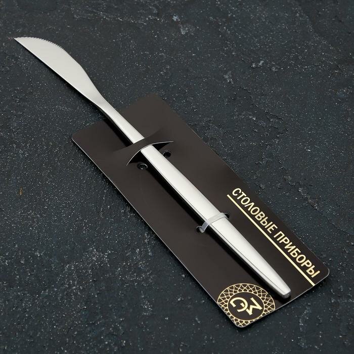 Magistro Нож столовый Magistro "Блинк", 22 см, цвет серебро, на подвесе - фотография № 3
