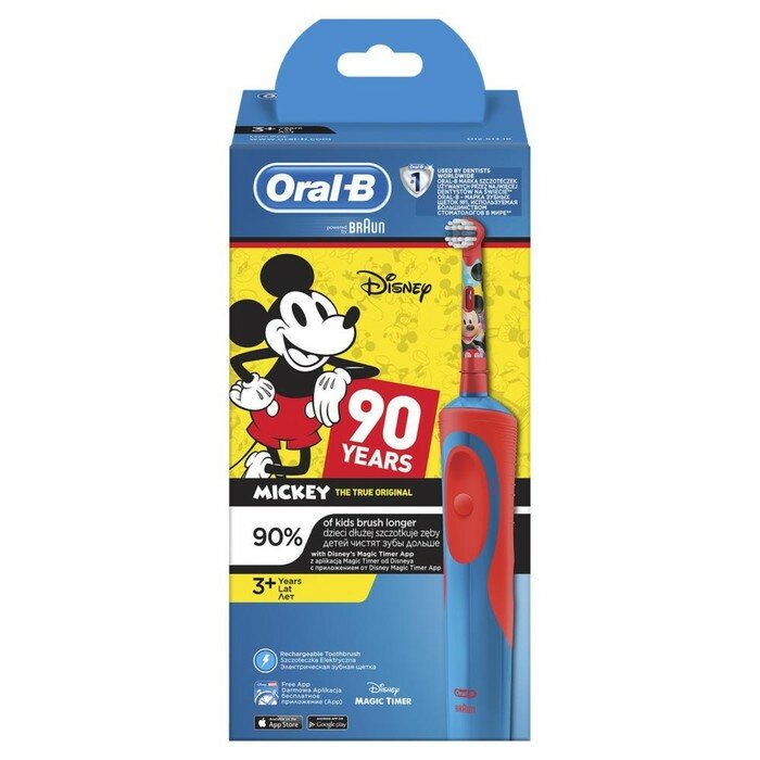 Oral-B Электрическая зубная щётка Oral-B Mickey for Kids D12.513.1K, type 3709, 7000 об/мин, АКБ - фотография № 7