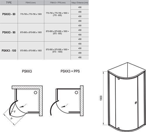 Душевой уголок Ravak Pivot PSKK3-80 37644C00Z1 - фото №2