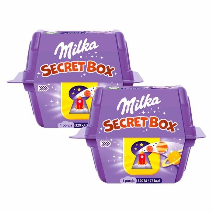 Шоколадные конфеты с игрушками Milka Secret Box (Германия), 14,4 г (2 шт) - фотография № 1