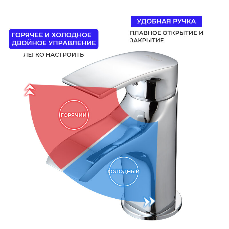 Frap смеситель для раковины хром F1069 - фотография № 6