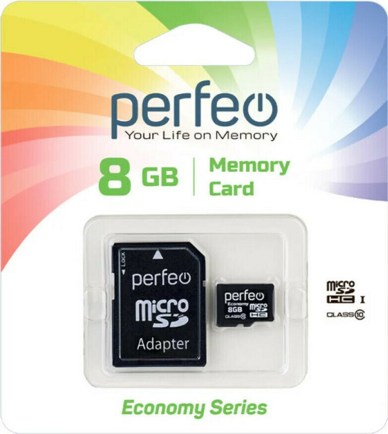 Карта памяти Карта памяти Perfeo microSD 8GB High-Capacity (Class 10) economy series