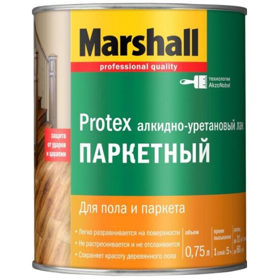 Паркетный лак MARSHALL PAINTS Marshall Protex Yat VernikMarshall Protex Parke Cila глянцевый 0,75 л.