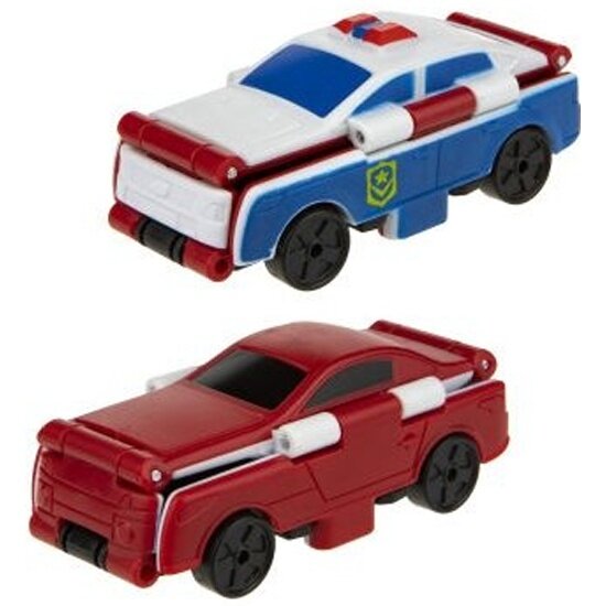 Машинка 1 TOY Transcar Double 2 в 1: Патрульная машина/Спорткар Т18287, 8 см, белый/красный/синий