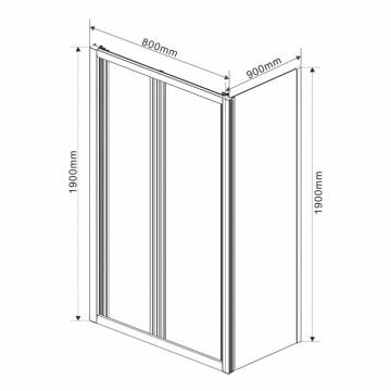 Душевой уголок Vincea Garda VSR-1G8090CH, 900х800, хром, стекло шиншилла - фотография № 2