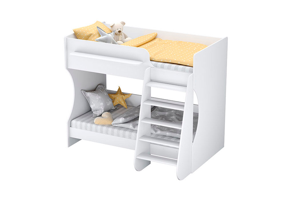 Кровать двухъярусная Polini kids Dream 1500 белый 124х164.2х135.7 см