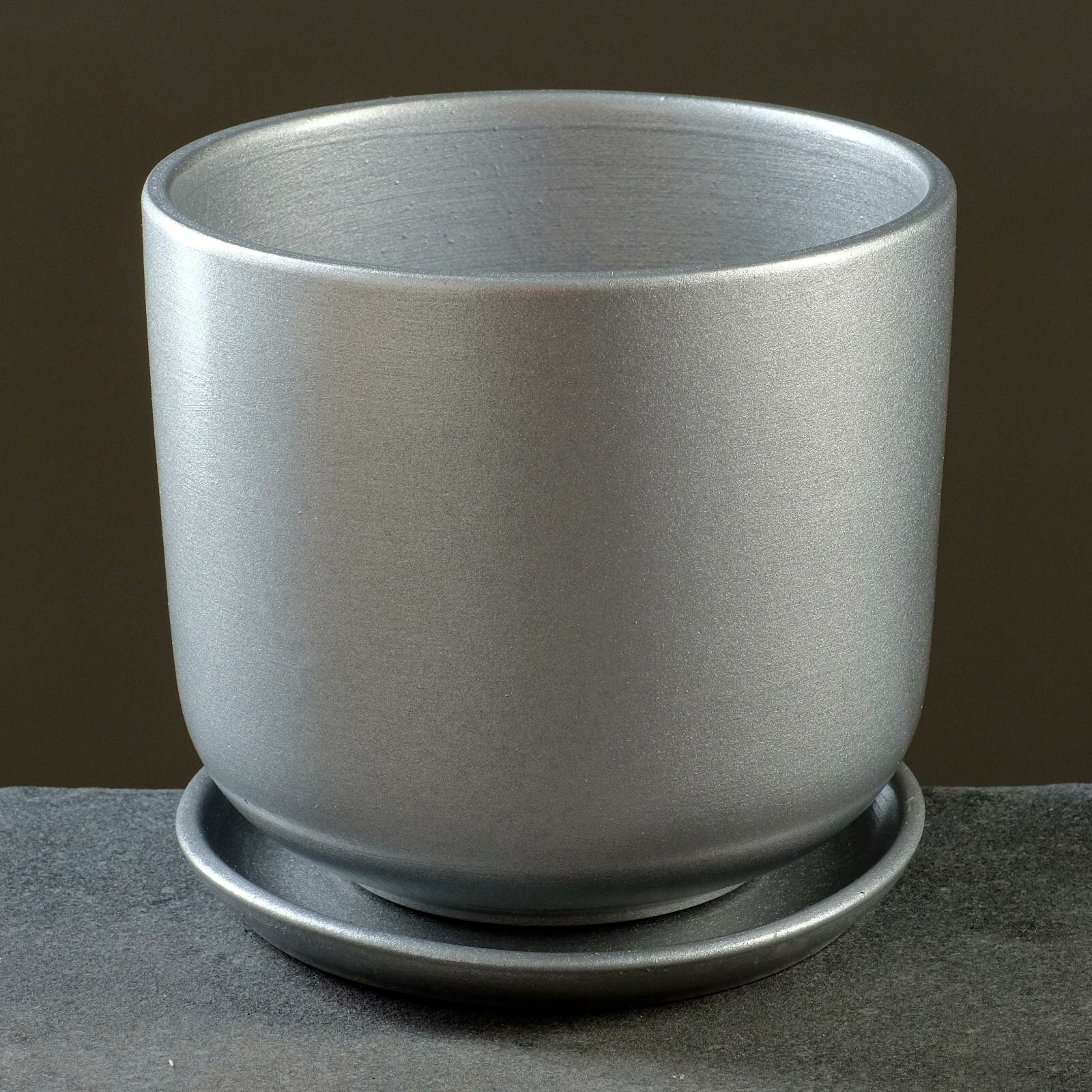 фото Горшок цветочный "Металлик" № 3 (D15) Цилиндр, 1,6 л