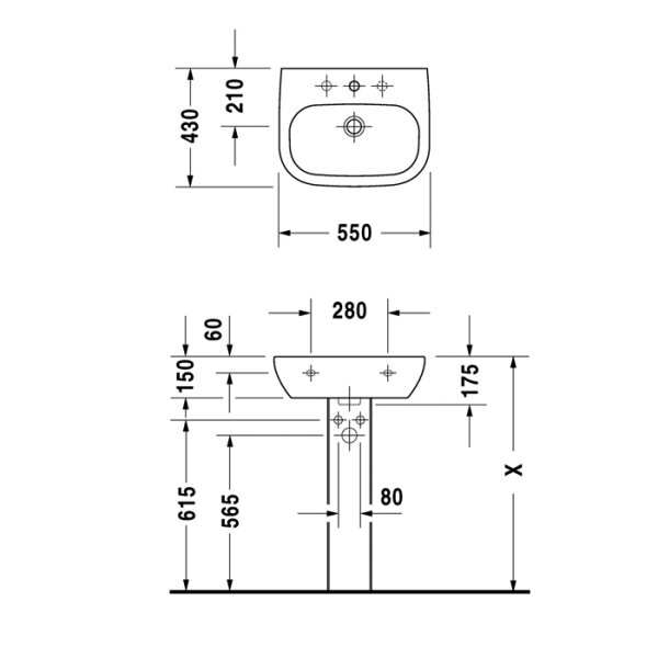 Раковина Duravit D-Code 23105500002 без крепежа - фотография № 2