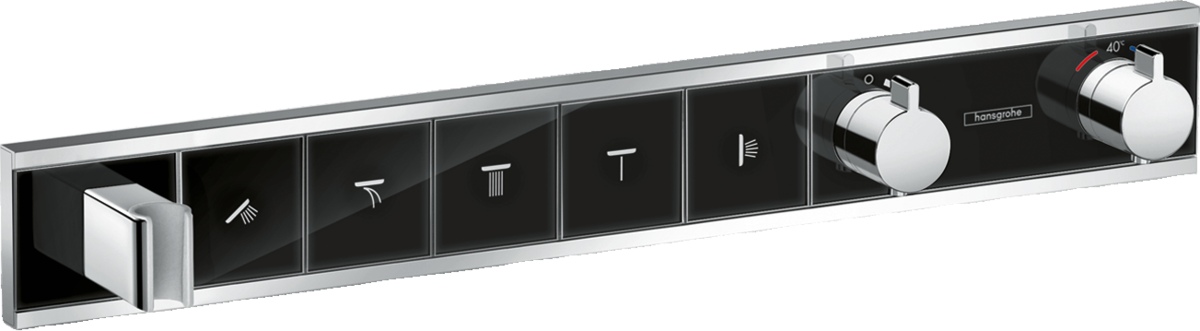 Термостат Hansgrohe RainSelect 15358600, 5 потребителей, черный/хром